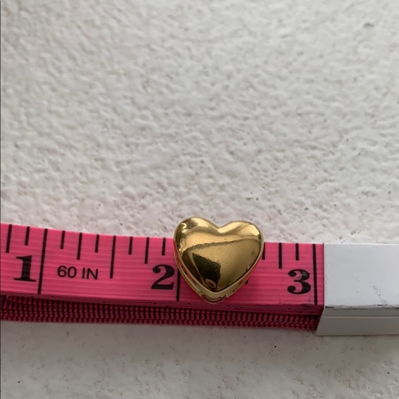 Gold Heart-Shaped Stud Earrings with Bold Design - Picture 3 of 3